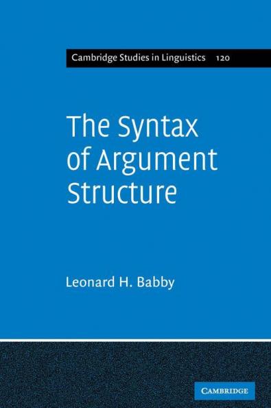 The Syntax of Argument Structure