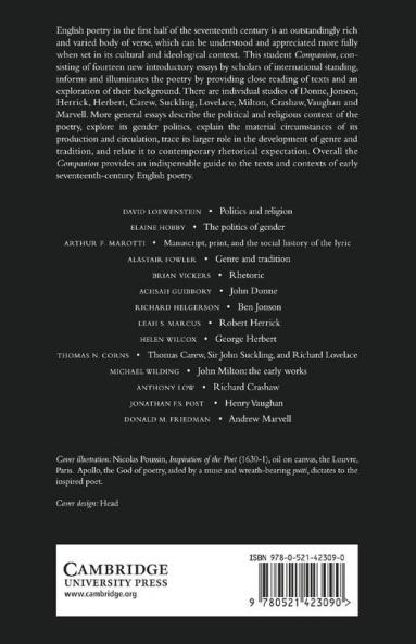The Cambridge Companion to English Poetry Donne to Marvell