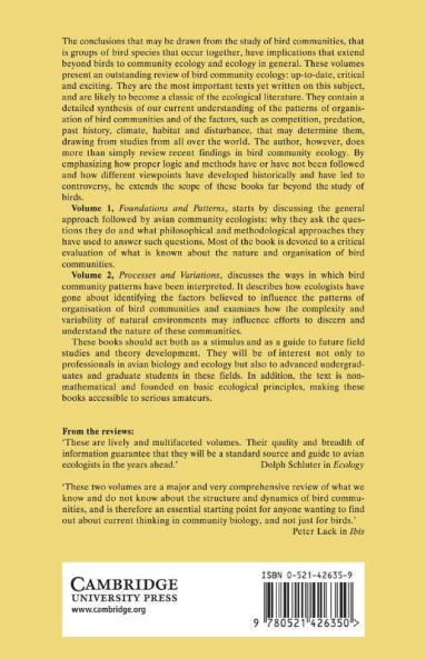 The Ecology of Bird Communities