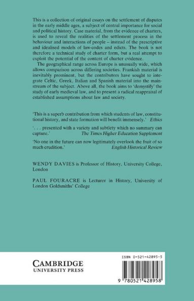 The Settlement of Disputes in Early Medieval Europe