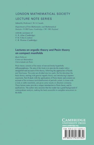 Lectures on Ergodic Theory and Pesin Theory on Compact Manifolds