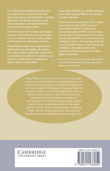 Sustainability and Policy