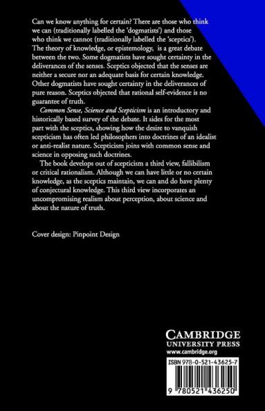 Common Sense Science and Scepticism