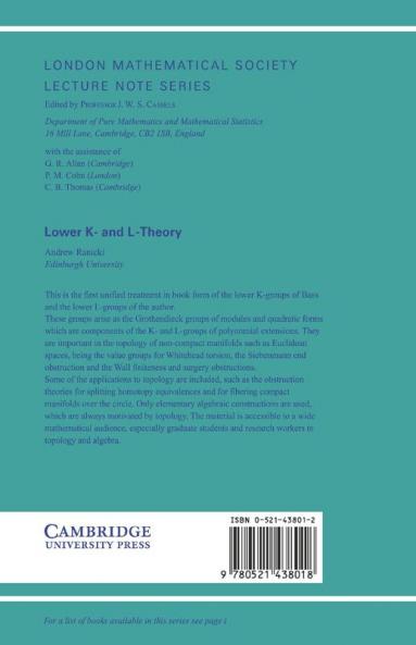 Lower K-& L-Theory