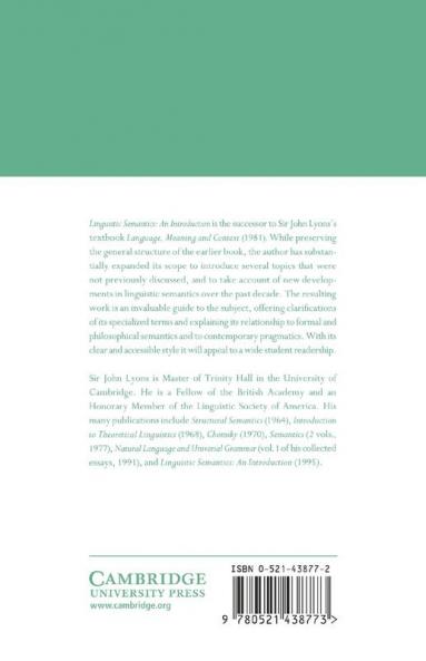 Linguistic Semantics