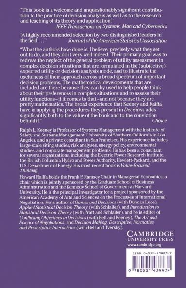 Decisions with Multiple Objectives