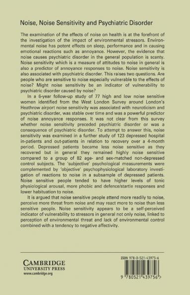 Noise Noise Sensitivity and Psychiatric Disorder
