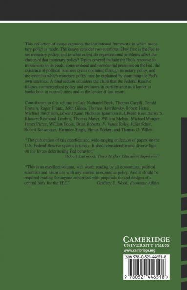 The Political Economy of American Monetary Policy