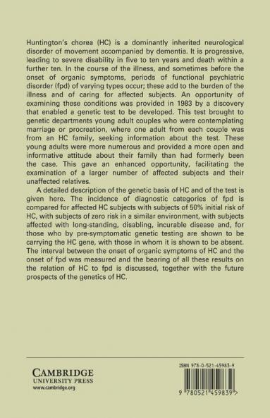 A Clinico-Genetic Study of Psychiatric Disorder in Huntington's Chorea