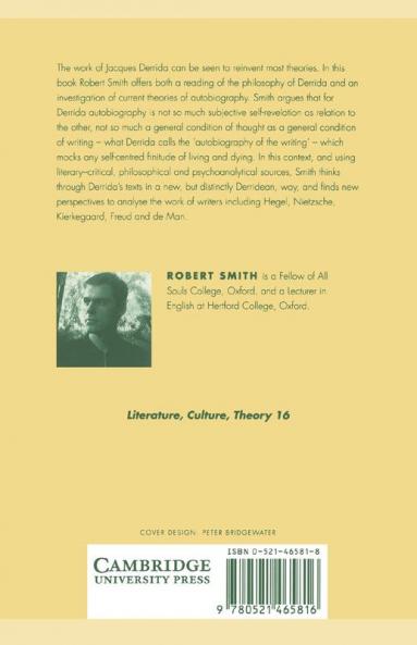 Derrida and Autobiography