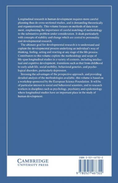 Problems and Methods in Longitudinal Research