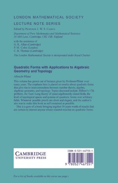 Quadratic Forms with Applications to Algebraic Geometry and Topology