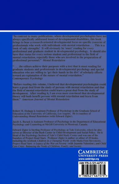Issues in the Developmental Approach to Mental Retardation