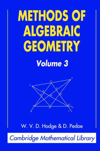 Methods of Algebraic Geometry