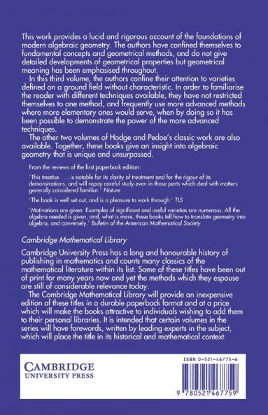 Methods of Algebraic Geometry