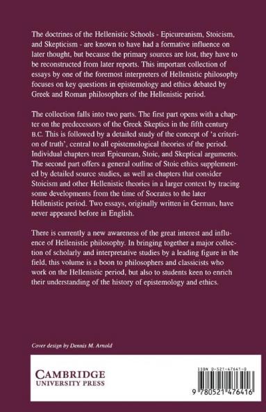 Essays on Hellenistic Epistemology and Ethics