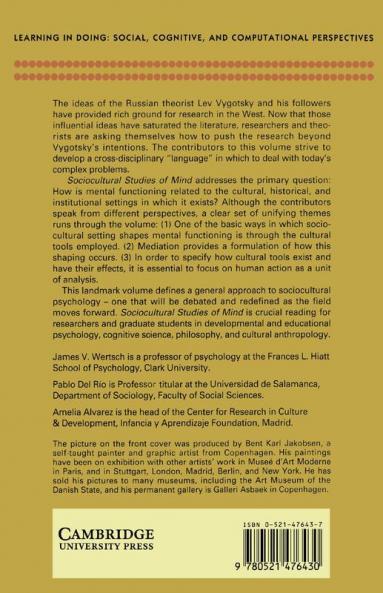 Sociocultural Studies of Mind