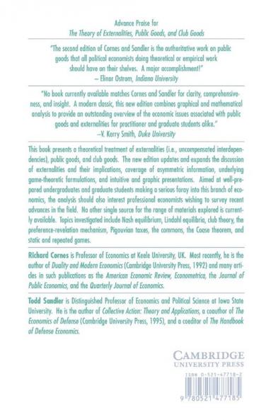 The Theory of Externalities Public Goods and Club Goods
