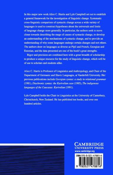Historical Syntax in Cross-Linguistic Perspective
