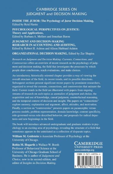 Research on Judgment and Decision Making