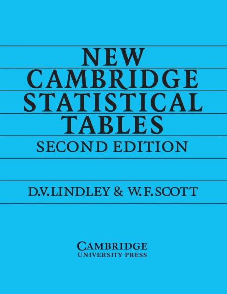 New Camb Statistical Tables 2ed