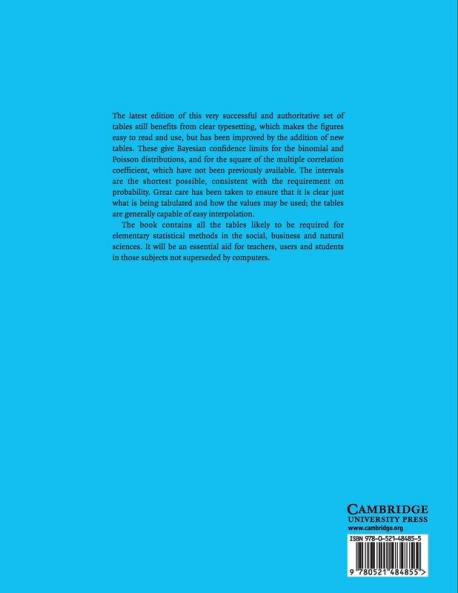 New Camb Statistical Tables 2ed