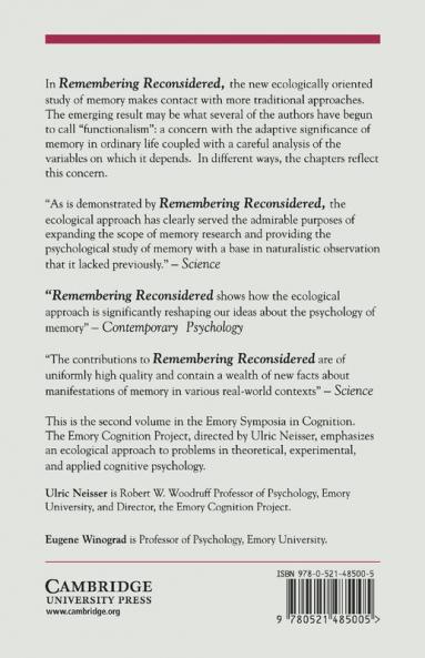 Remembering Reconsidered