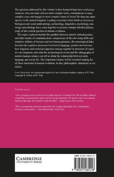 Tools Language and Cognition in Human Evolution