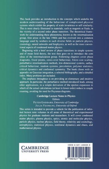 Scaling and Renormalization in Statistical Physics