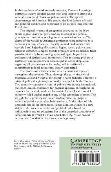 Settlement and Unsettlement in Early America