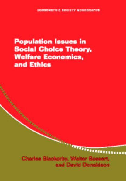 Population Issues in Social Choice Theory Welfare Economics and Ethics