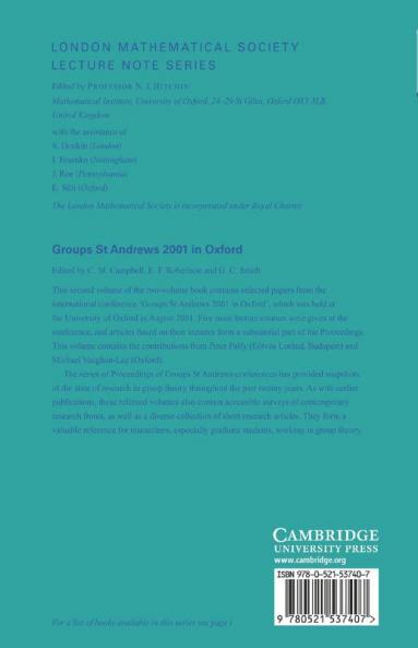 Groups St Andrews 2001 in Oxford