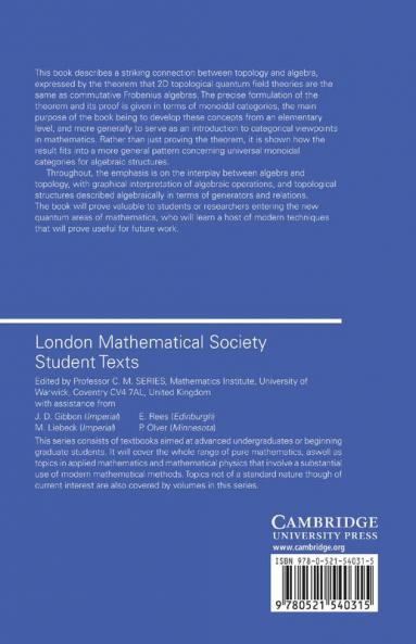 Frobenius Algebras and 2D Topological Quantum Field Theories