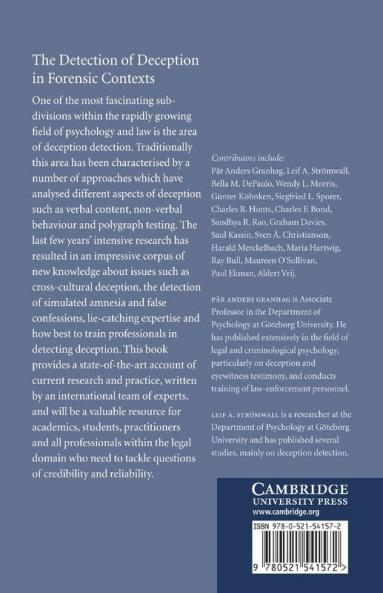 The Detection of Deception in Forensic Contexts