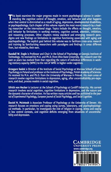 Cognitive Limitations in Aging and Psychopathology