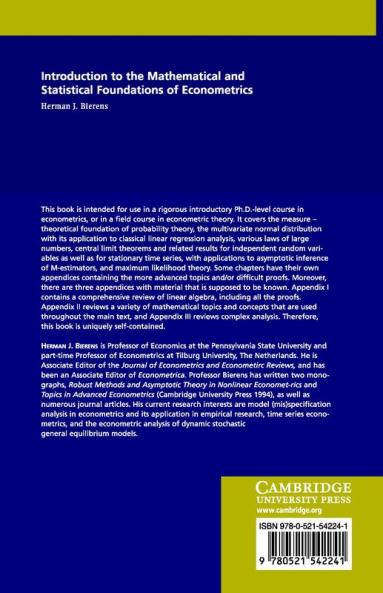 Introduction to the Mathematical and Statistical Foundations of Econometrics