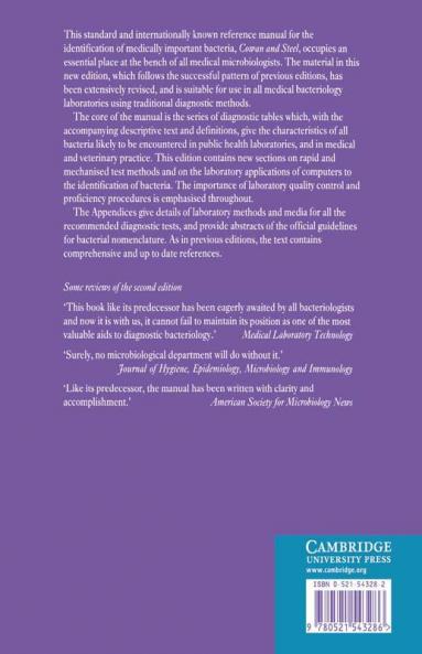 Cowan and Steel's Manual for the Identification of Medical Bacteria