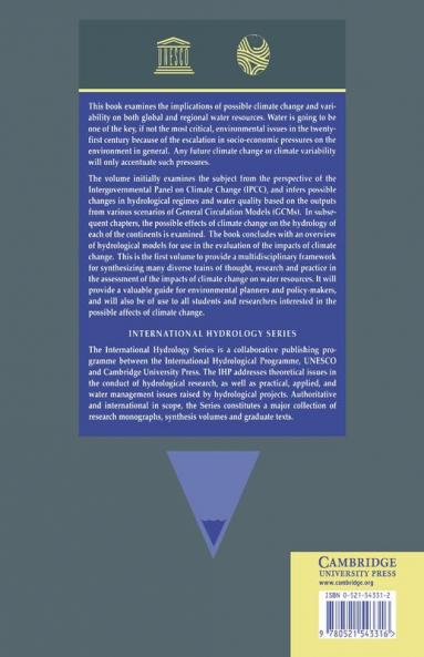 Impacts of Climate Change and Climate Variability on Hydrological Regimes