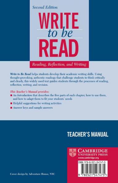 Write to Be Read Teacher's Manual