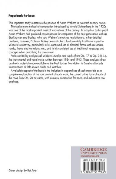 The Twelve-Note Music of Anton Webern