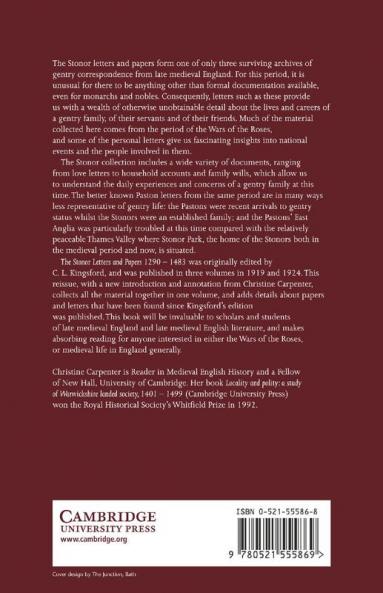 Kingsford's Stonor Letters and Papers 1290 1483