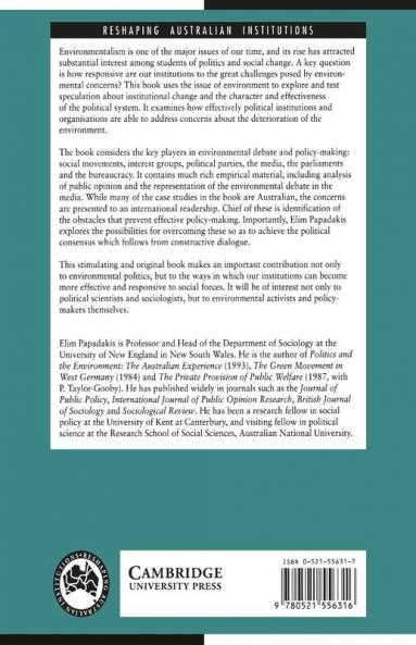 Environmental Politics and Institutional Change