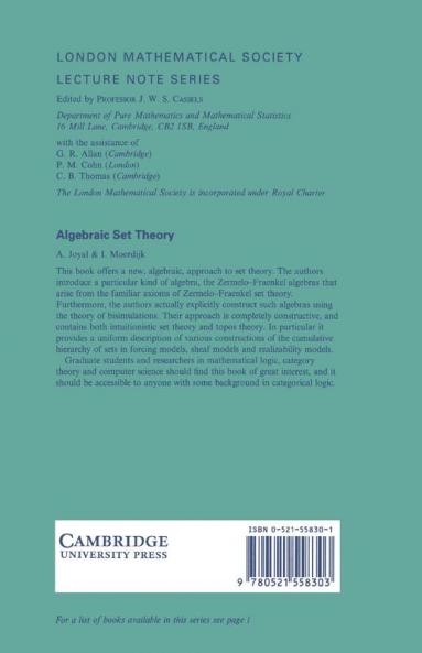 Algebraic Set Theory
