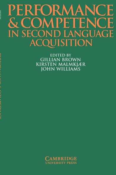 Performance and Competence in Second Language Acquisition