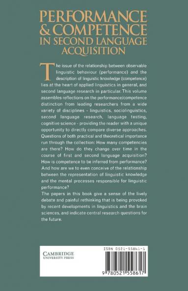 Performance and Competence in Second Language Acquisition