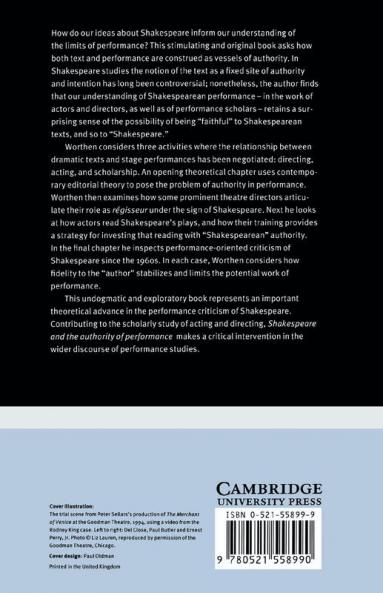 Shakespeare and the Authority of Performance
