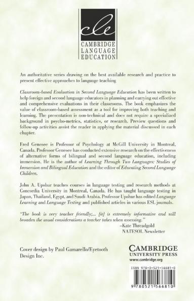 Classroom-Based Evaluation in Second Language Education
