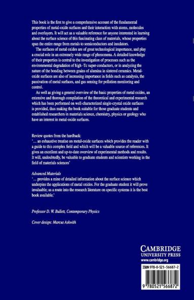 The Surface Science of Metal Oxides