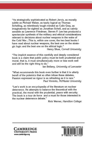 Morality Prudence and Nuclear Weapons