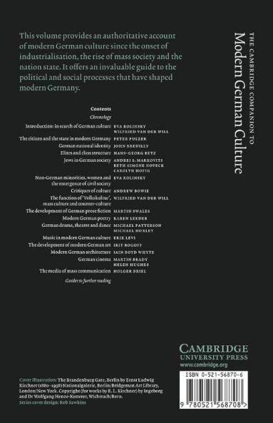 The Cambridge Companion to Modern German Culture